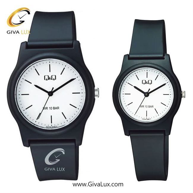 ساعت مچی اورجینال ست کیو اند کیو Q&Q مشکی | مشکی| سفید| کد رفرنس مردانه: G22A-006VY، زنانه: G23A-006VY